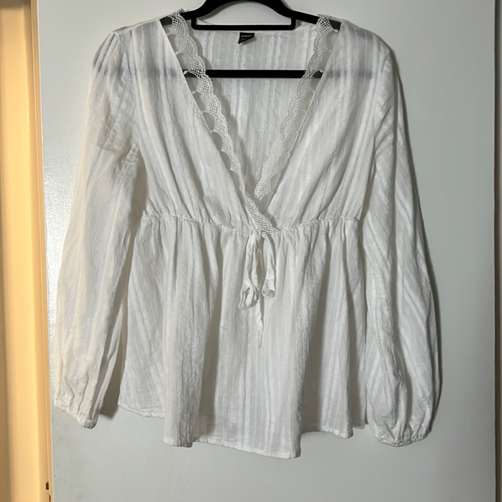 Maternity white lace top